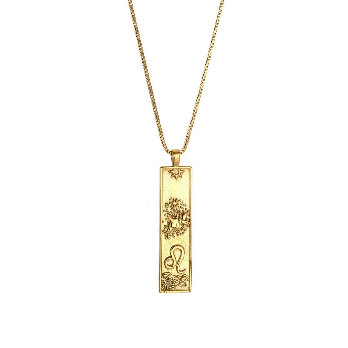 Zodiac Tag Necklace Stainless Steel Vintage Style_CWMM8868