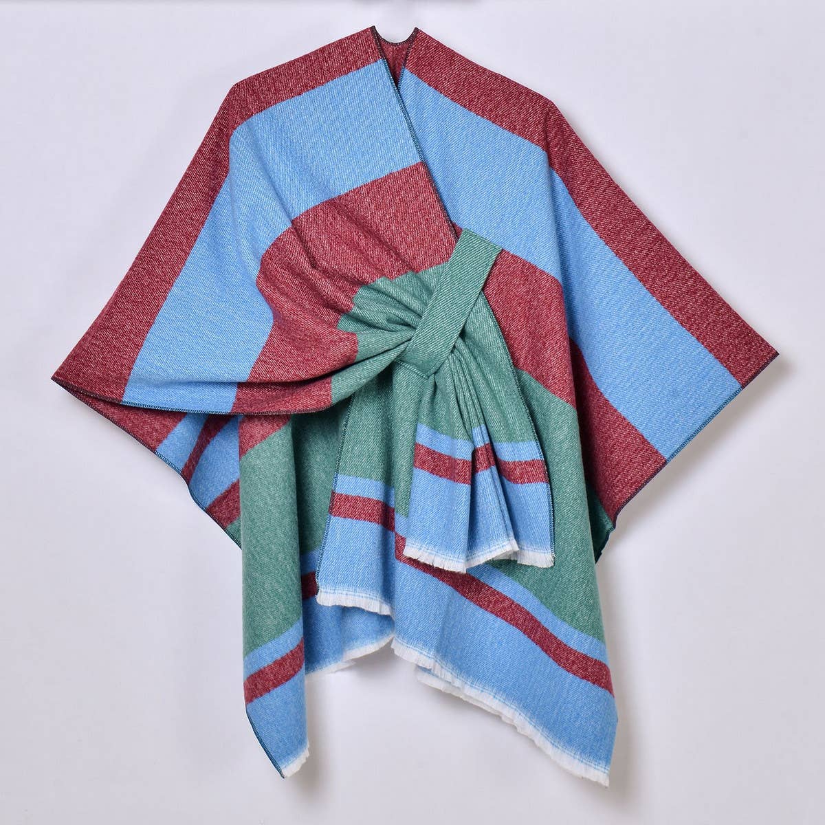 SIMPLE AND LONG WARM TASSEL SIDE STRAP SHAWL