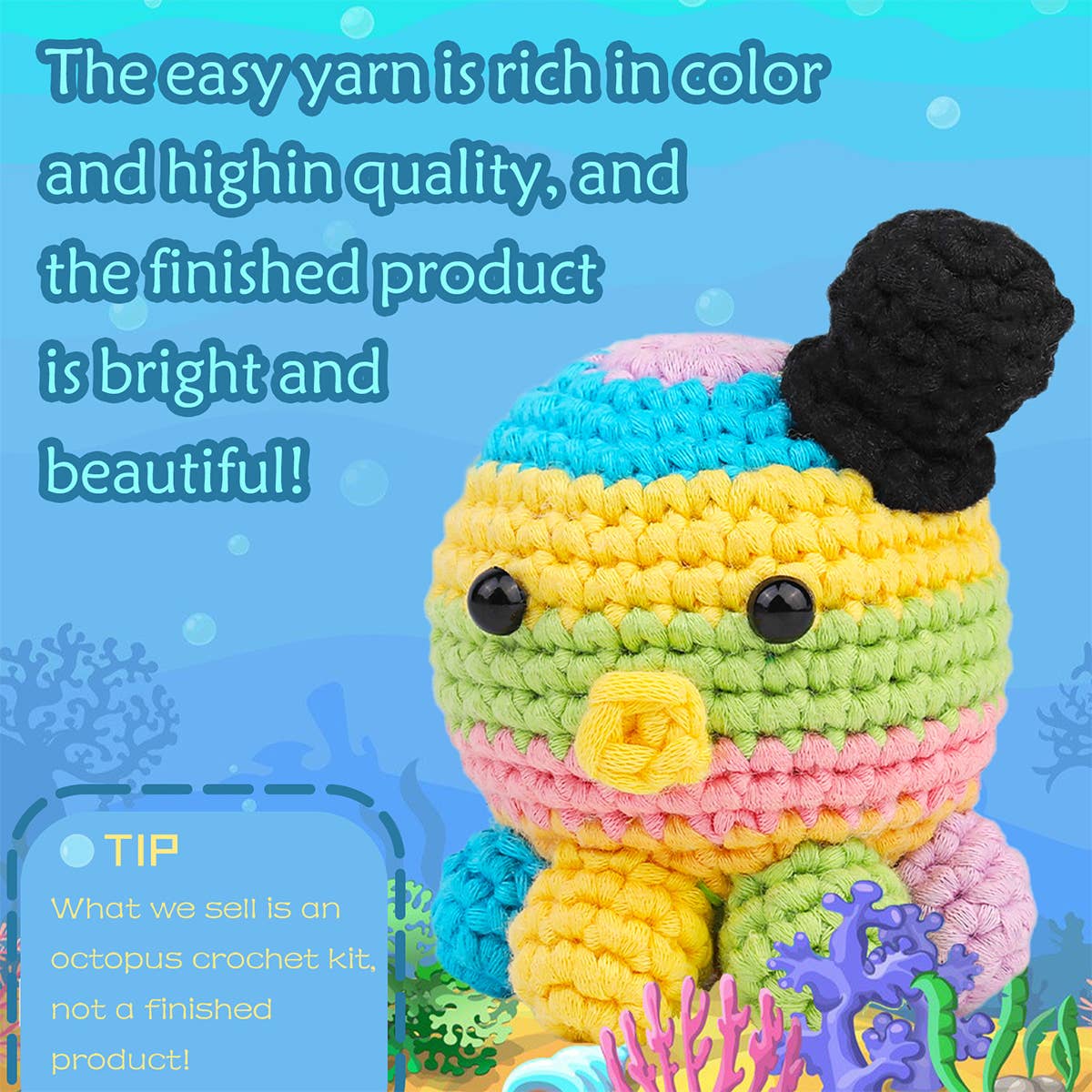 HANDMADE DIY OCTOPUS CROCHET MATERIAL KIT