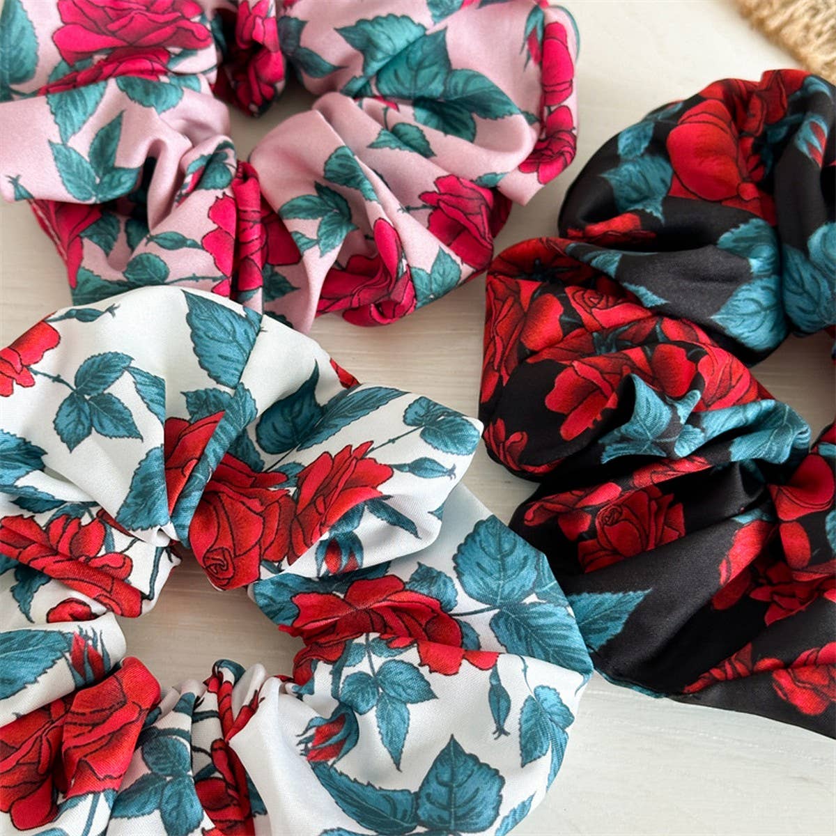 2024 NEW ROSE PRINTED LARGE INTESTINE HAIR TIE_CWAHA2419
