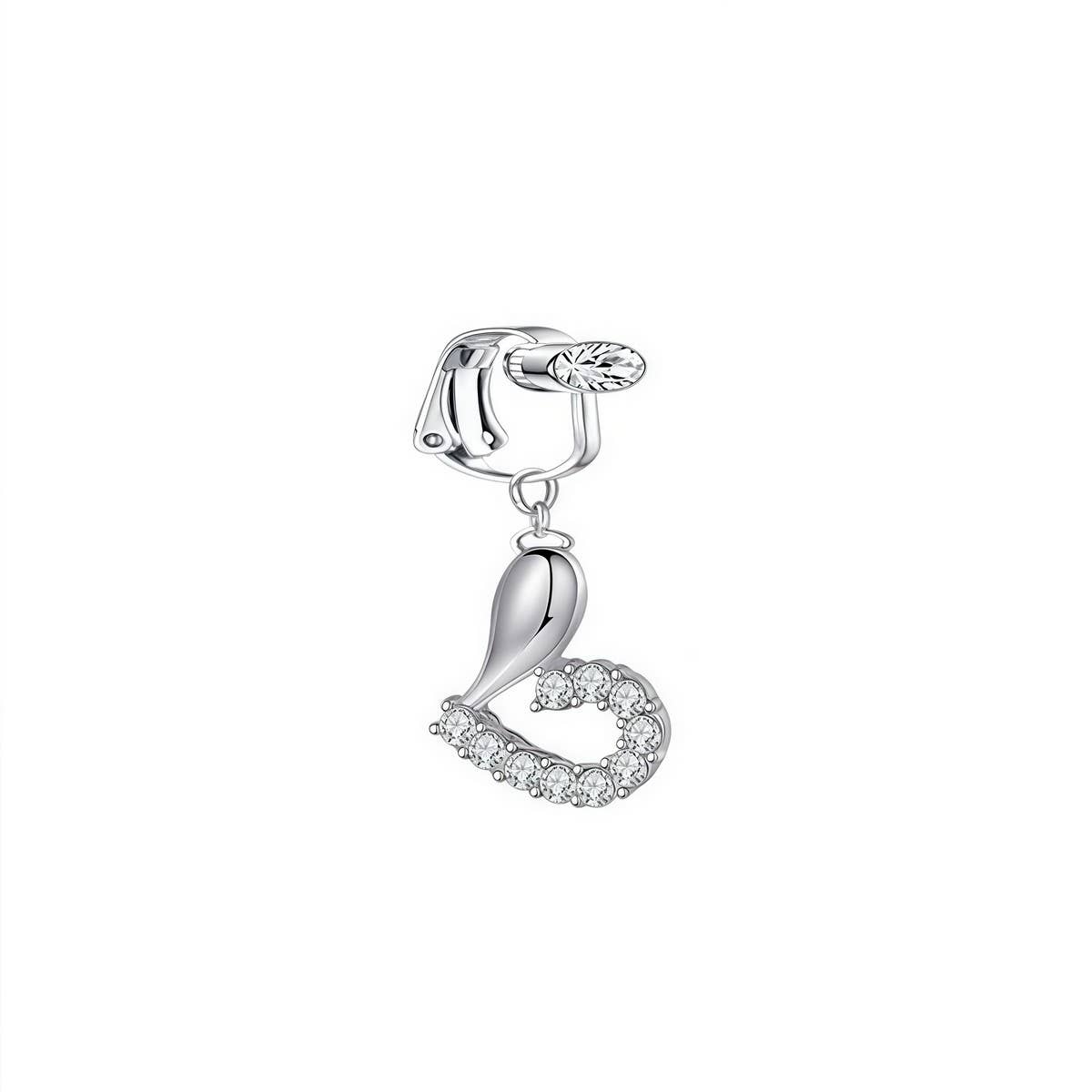 Crystal Moon Heart Butterfly Fake Navel Ring
