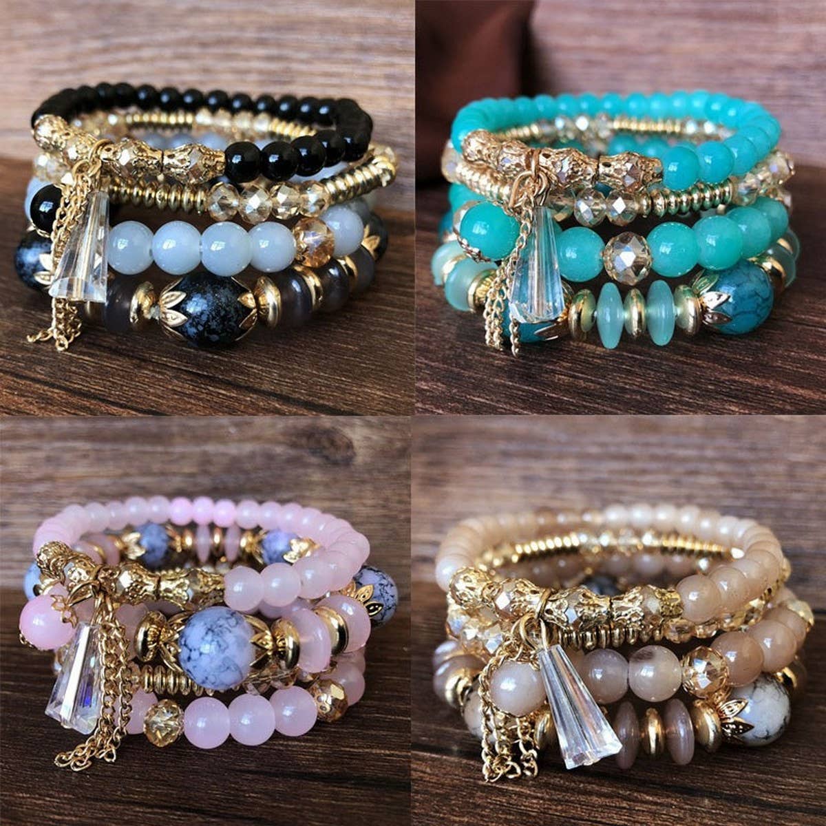 CWAJE2504_BOHEMIAN MULTI-LAYER BEADED CRYSTAL BRACELET