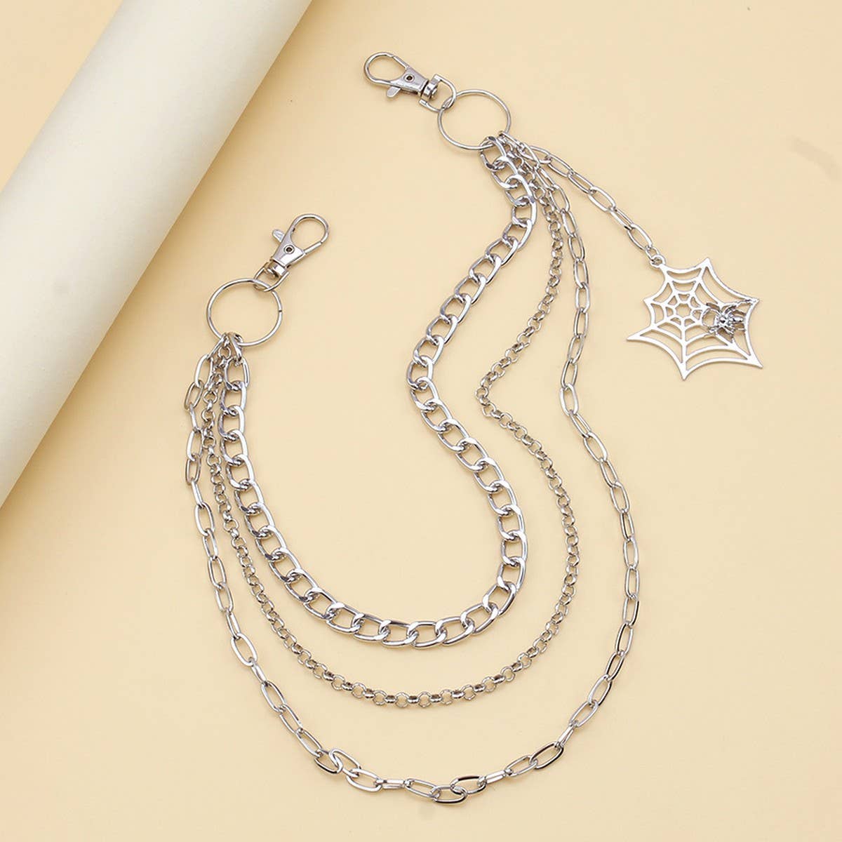 PUNK STYLE SPIDER WEB JEANS CHAIN_CWMM0645