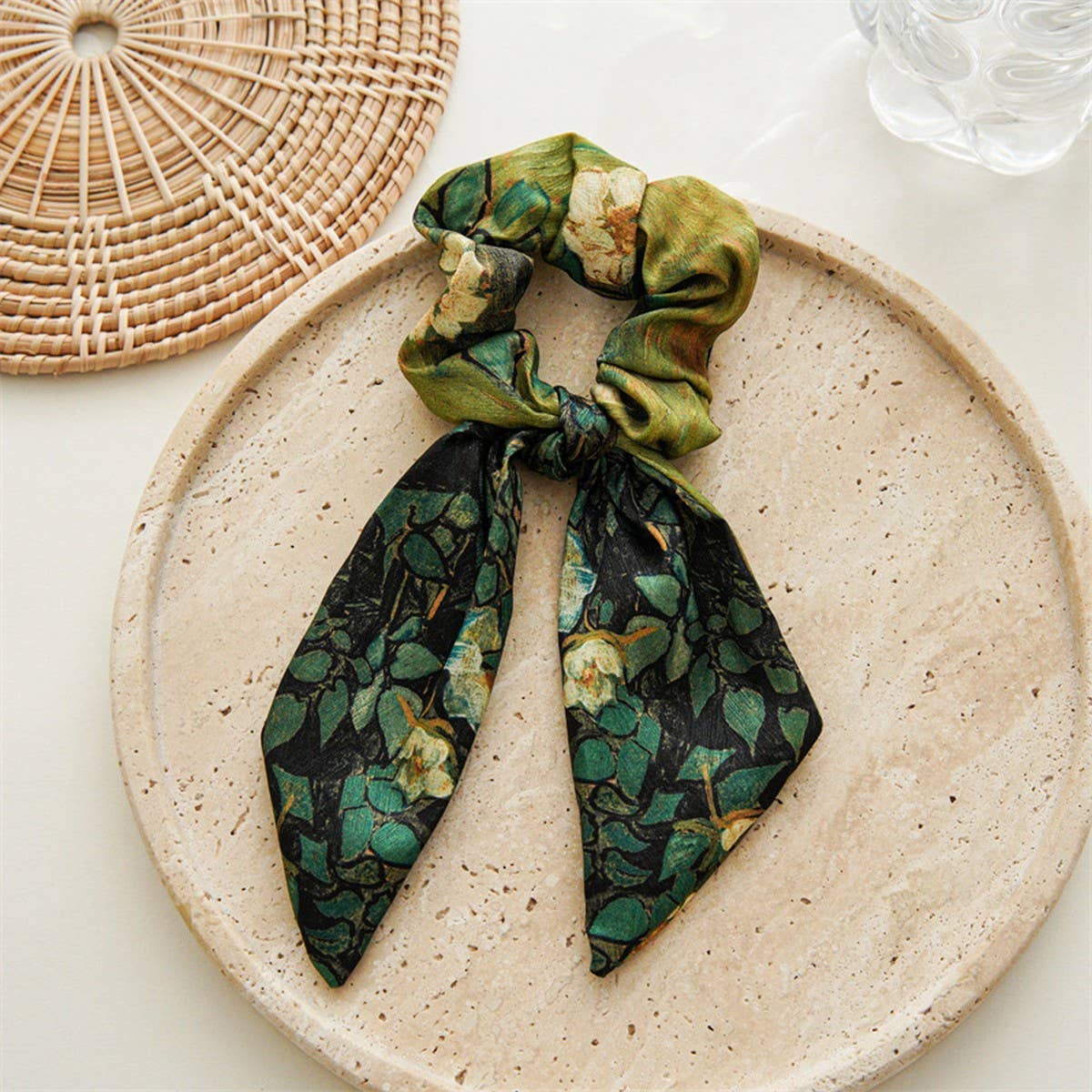 OIL PAINTING BOW PONYTAIL HAIRBAND HAIRACCESSORIES_CWAHA4164