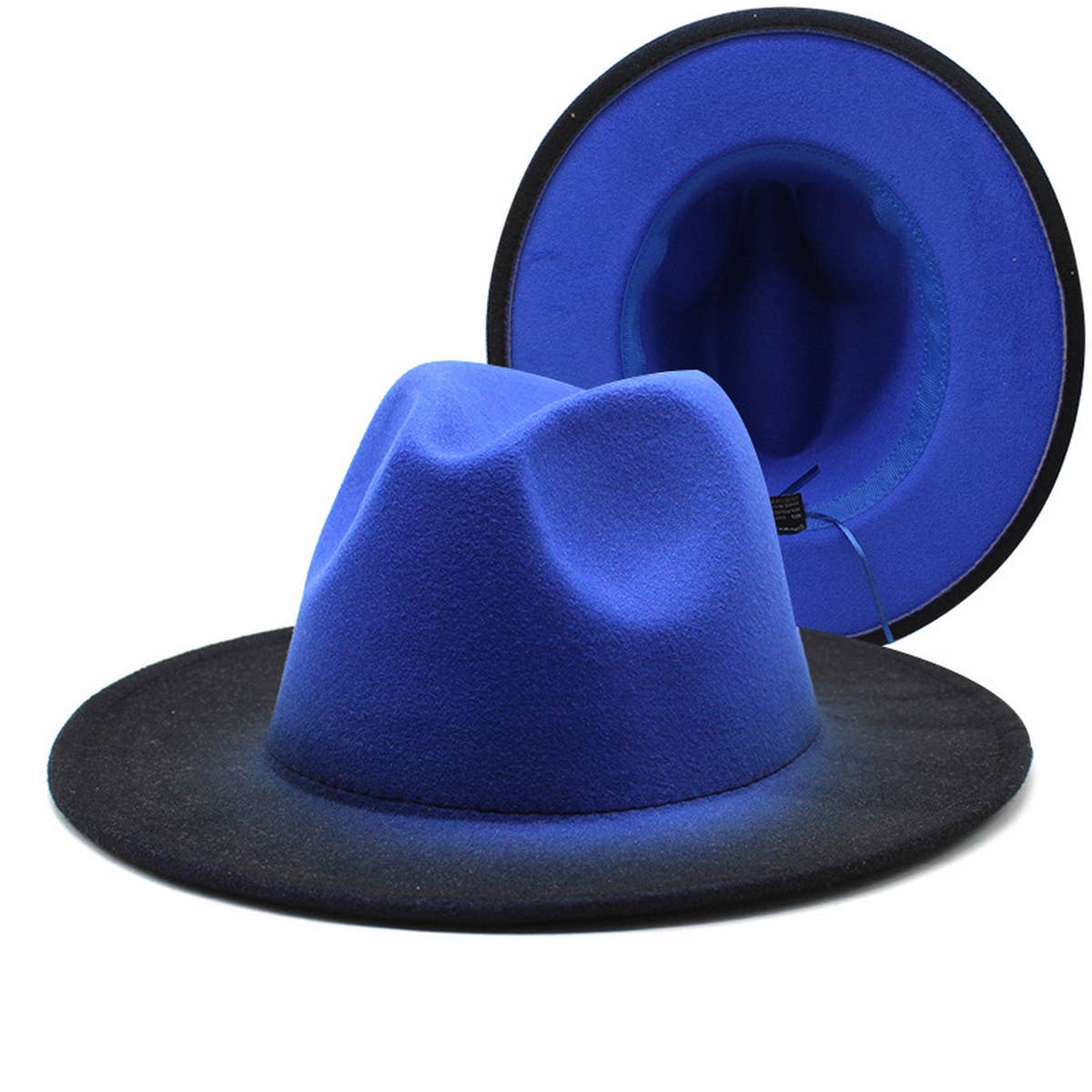 WOMEN GRADIENT TWO-COLOR THICK WOOL FELT HAT_CWAH0816