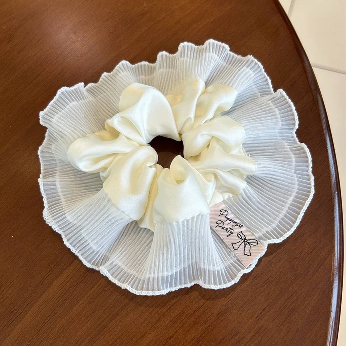 DOUBLE LAYER WIDE PLEATS COLORA HAIRSCRUNCHIES