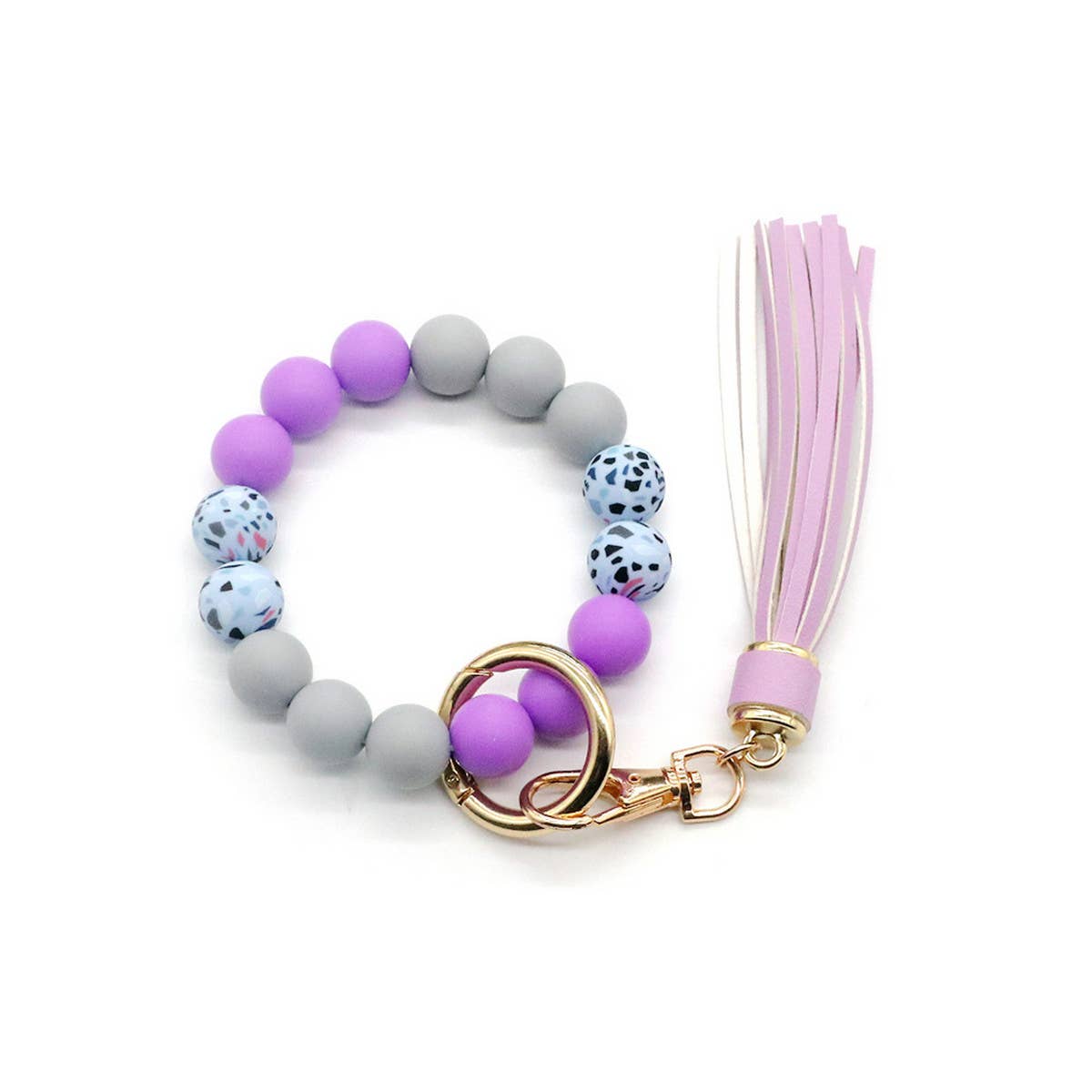 CAMOUFLAGE SILICONE BEAD BRACELET KEYCHAIN_CWMM1568