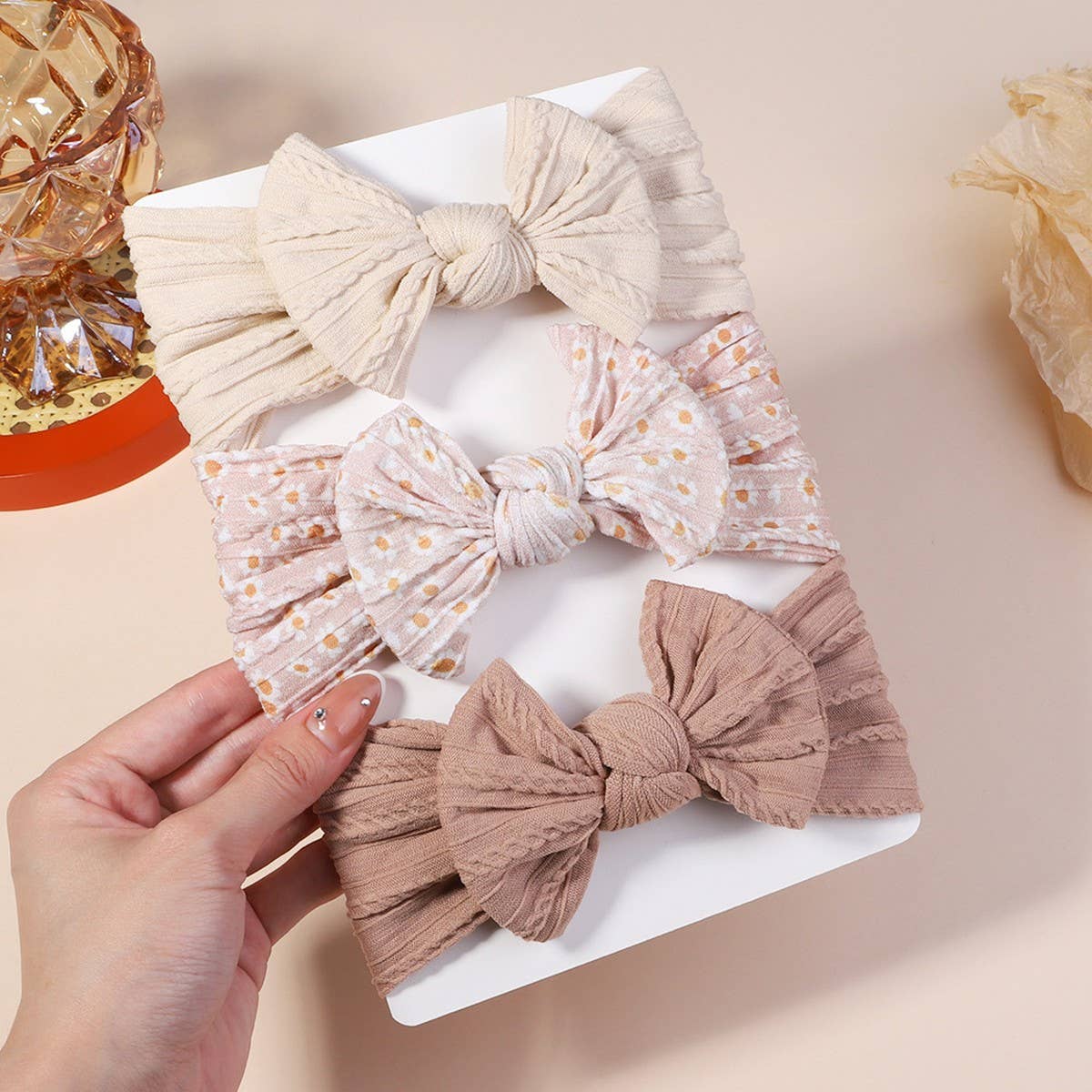 Baby Headband Set with Jacquard Bow_CWAHA6683