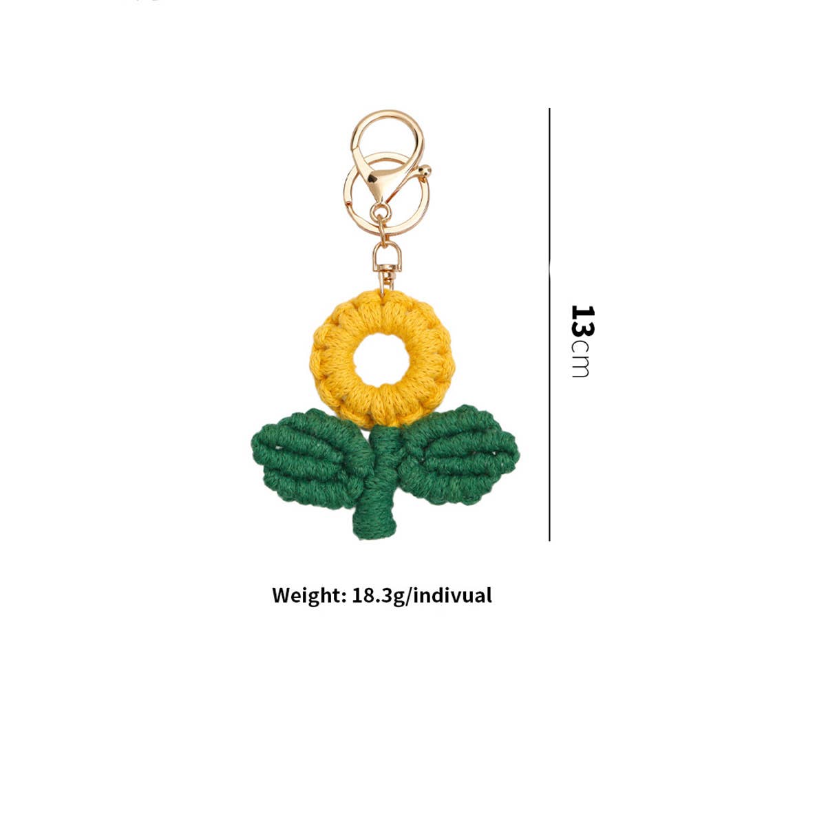 SUNFLOWER FLOWER SUNFLOWER HAND-WOVEN KEYCHAIN
