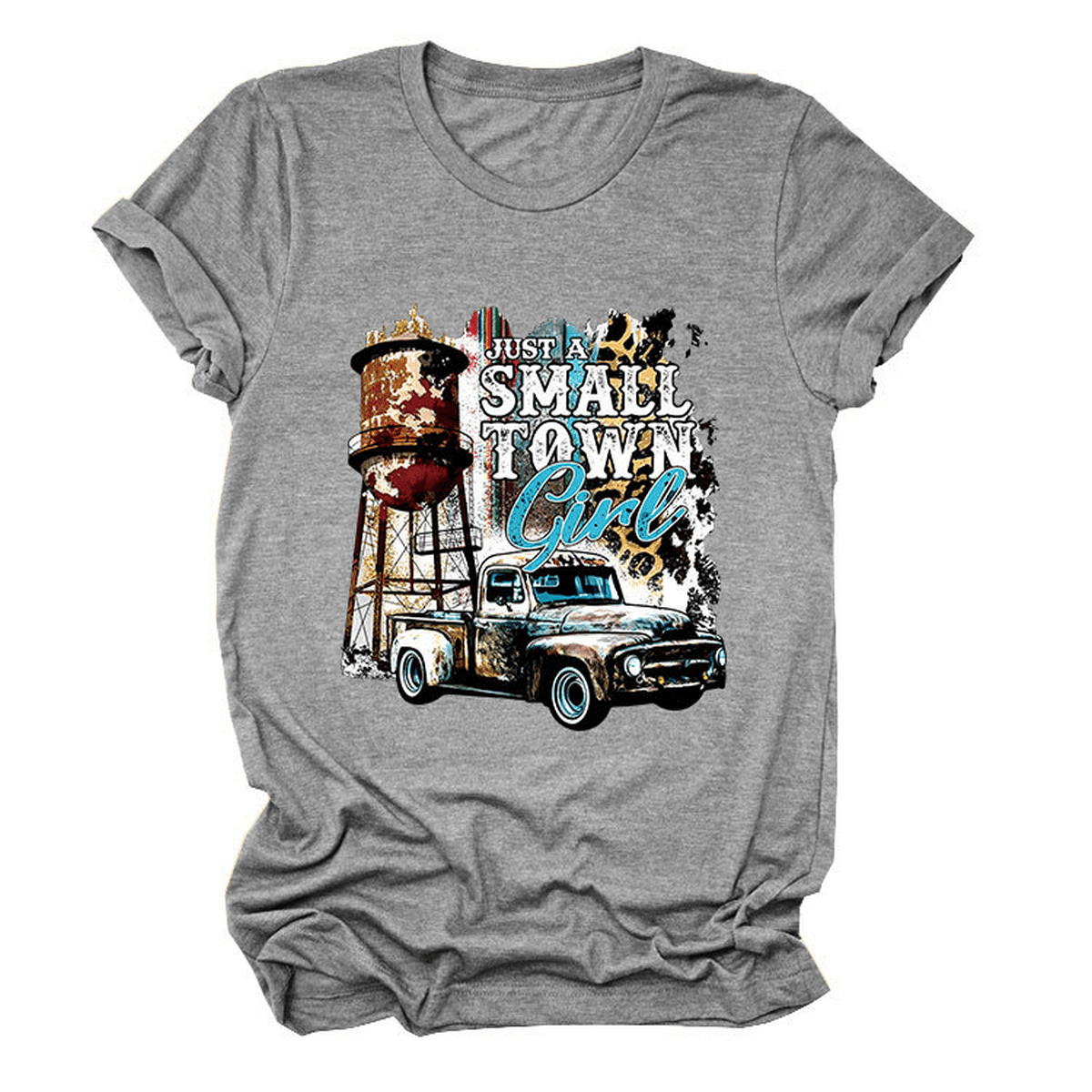 Just a Small Town Girl Print T-Shirt – Loose Fit_CWTTS1525