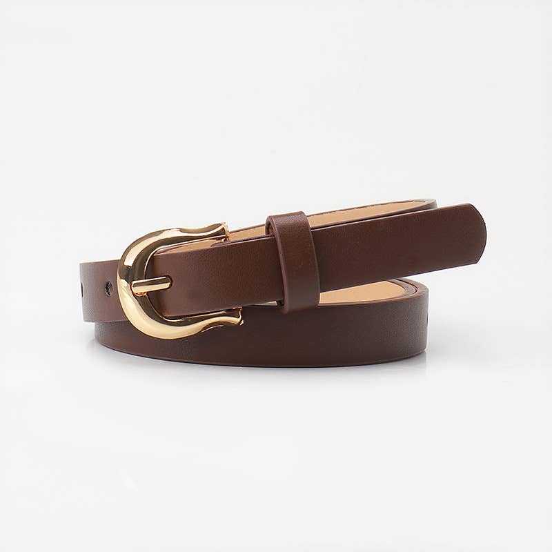 Versatile pink-button flat belt for commuting