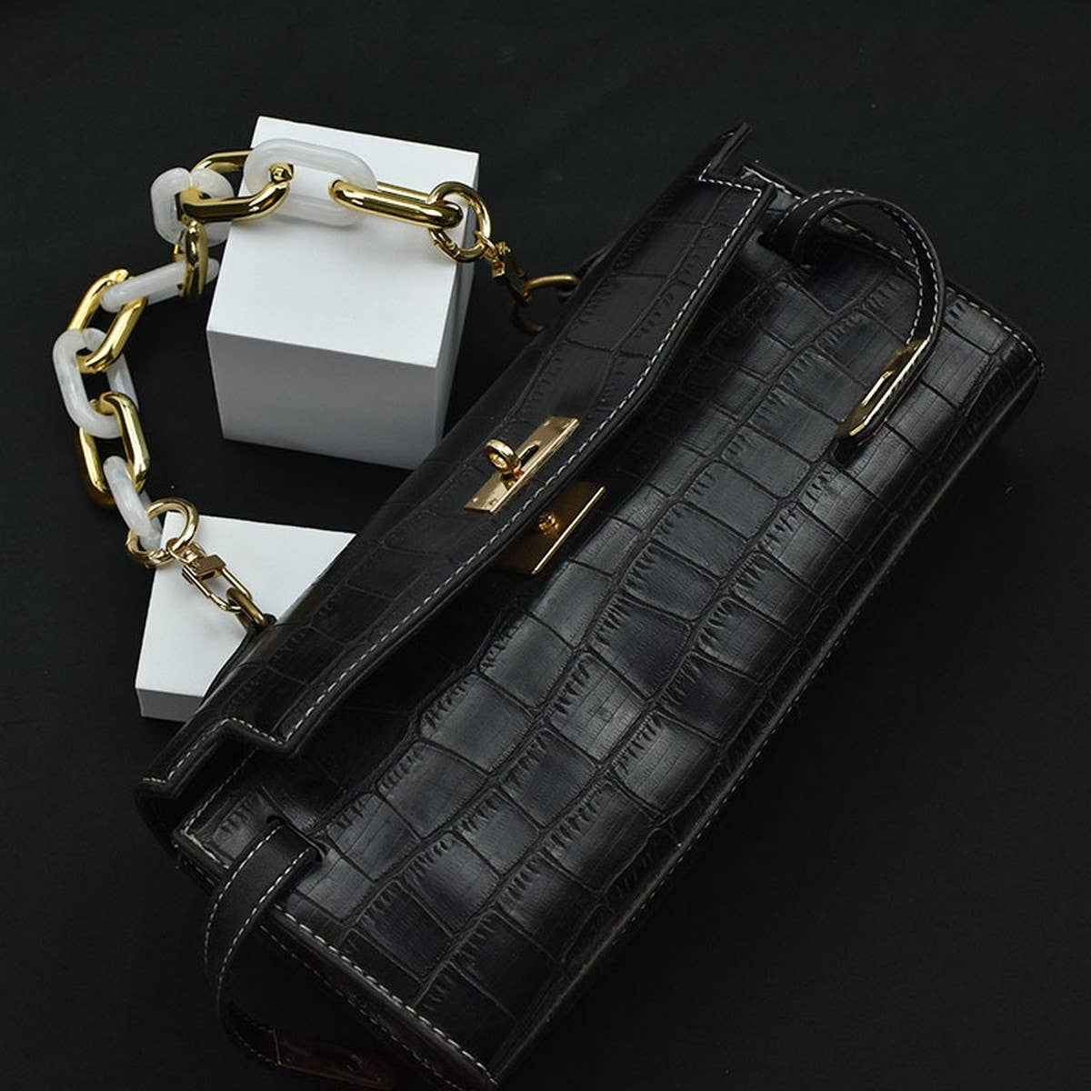 11.81"Acrylic Chain Handle, Multi-color Bag Strap_CWMM5090