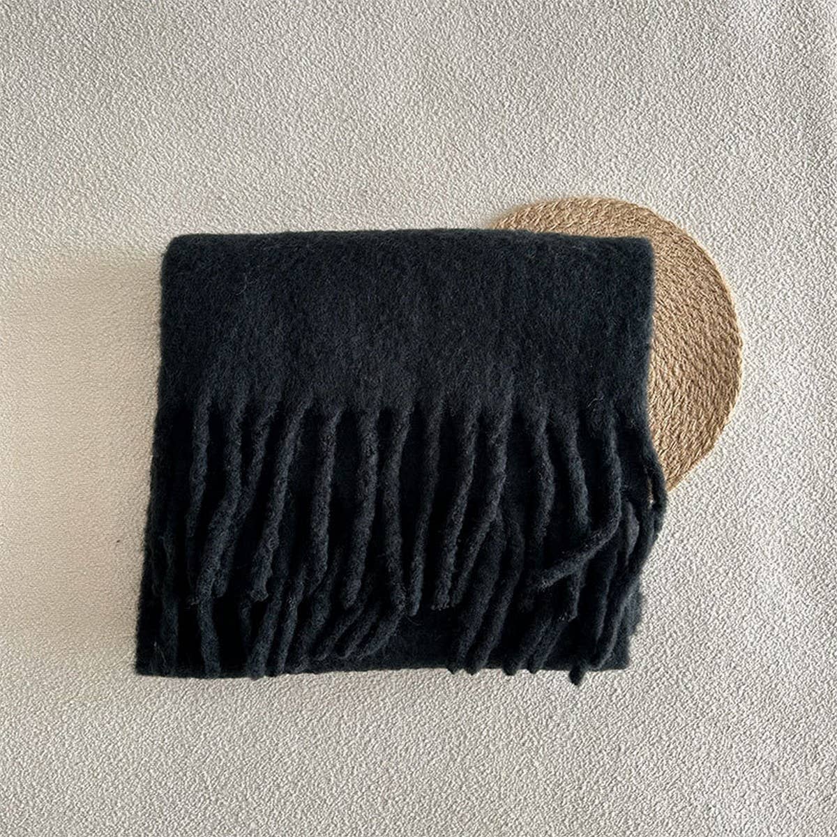 Soft Merino Wool Solid Scarf ??White Winter Wrap_CWASC2294
