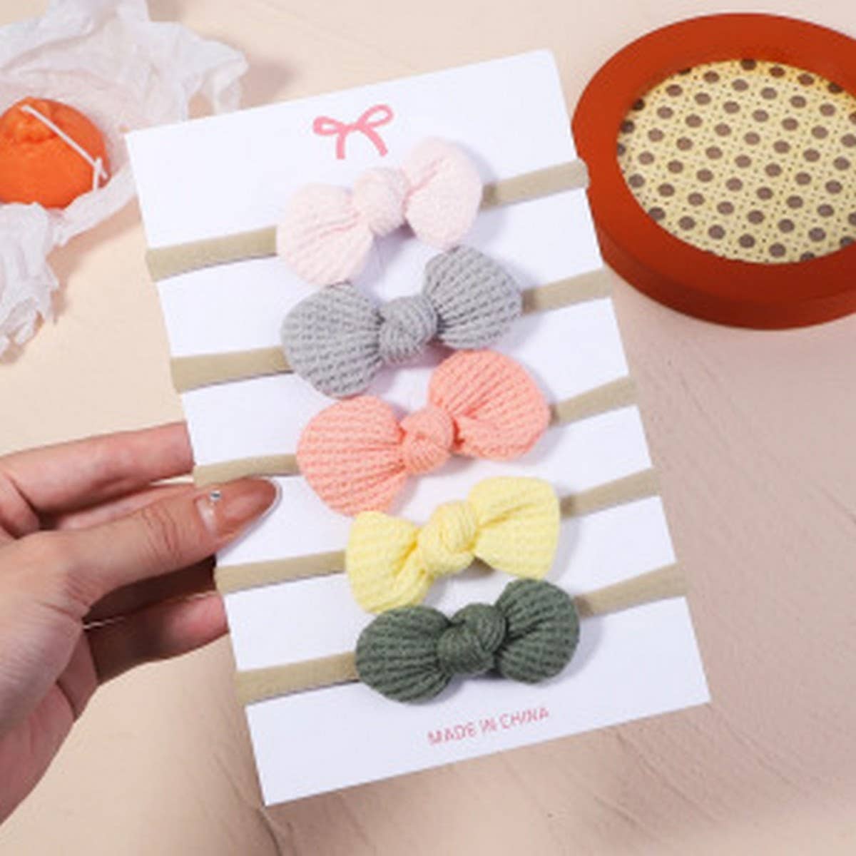 Waffle Bow Baby Headband Set ? Solid Colors