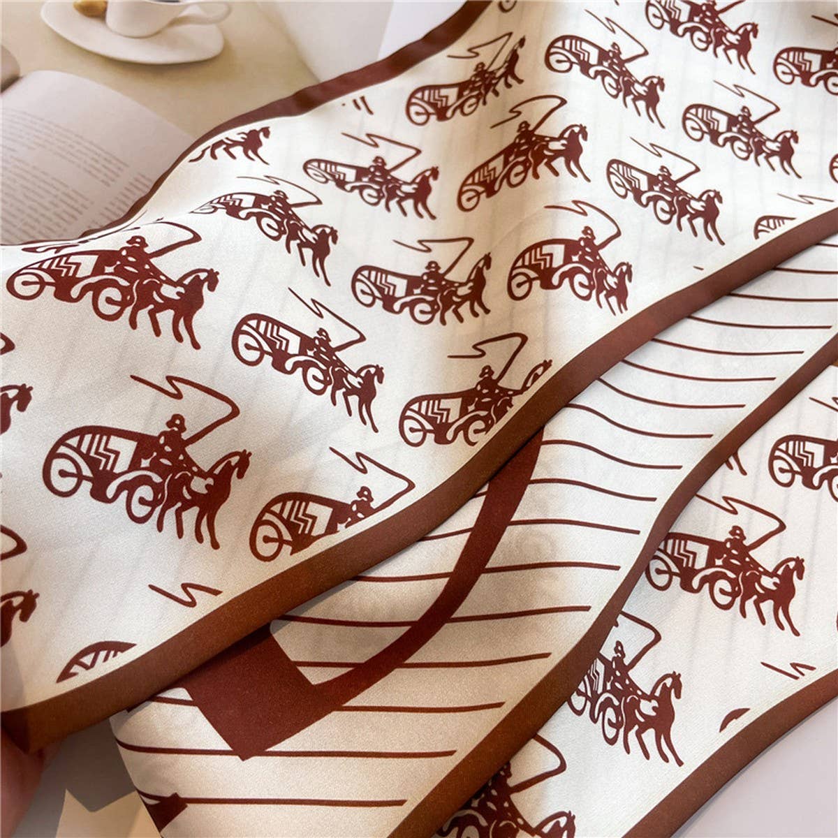 Skinny Silk Scarf for Hair, Neck or Bag Wrap_CWASC1512๐๏ธ