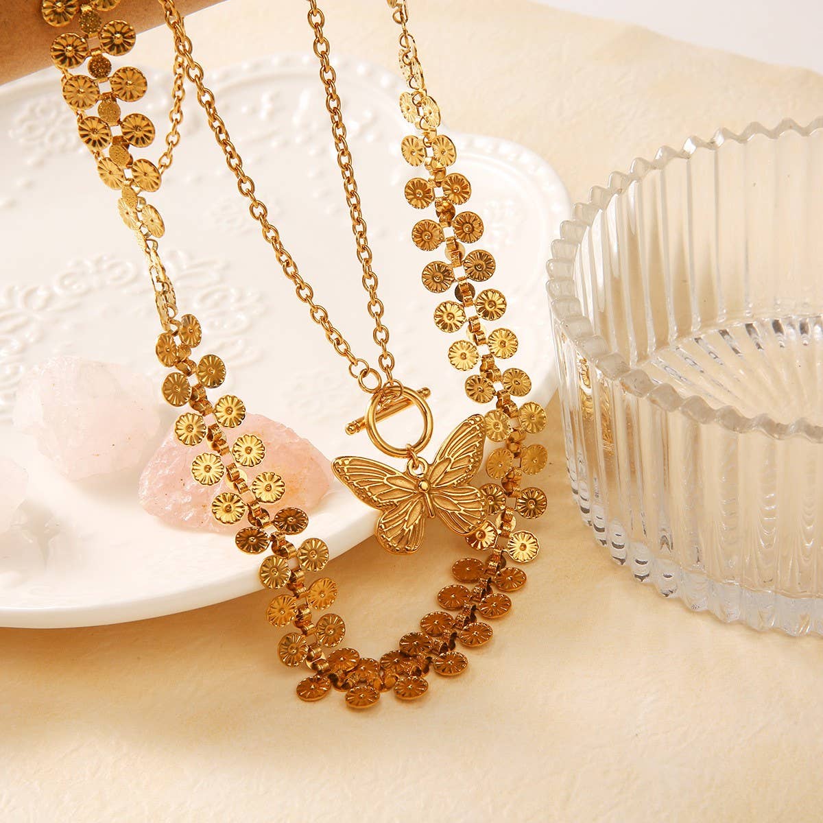 Fashion 18K Gold Butterfly Collarbone Chain_CWMM8884
