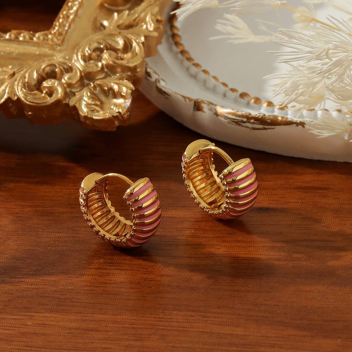 PERSONALIZED COLORFUL STRIPED OIL DROP EARRINGS_CWMM3608