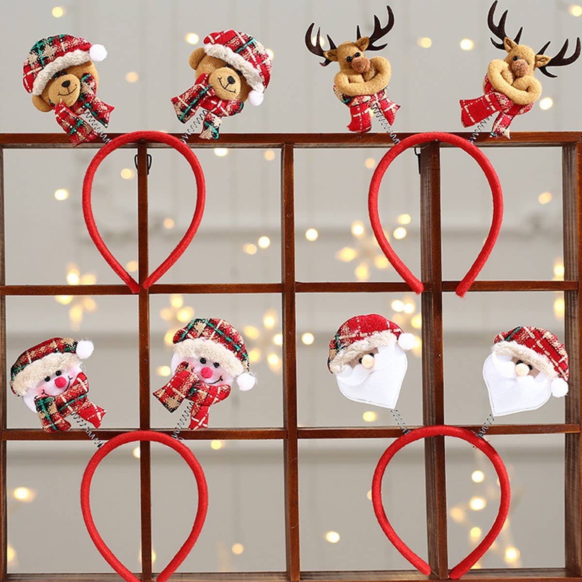 CHRISTMAS RED PLAID CARTOON CHILDREN'S HEADBAND
