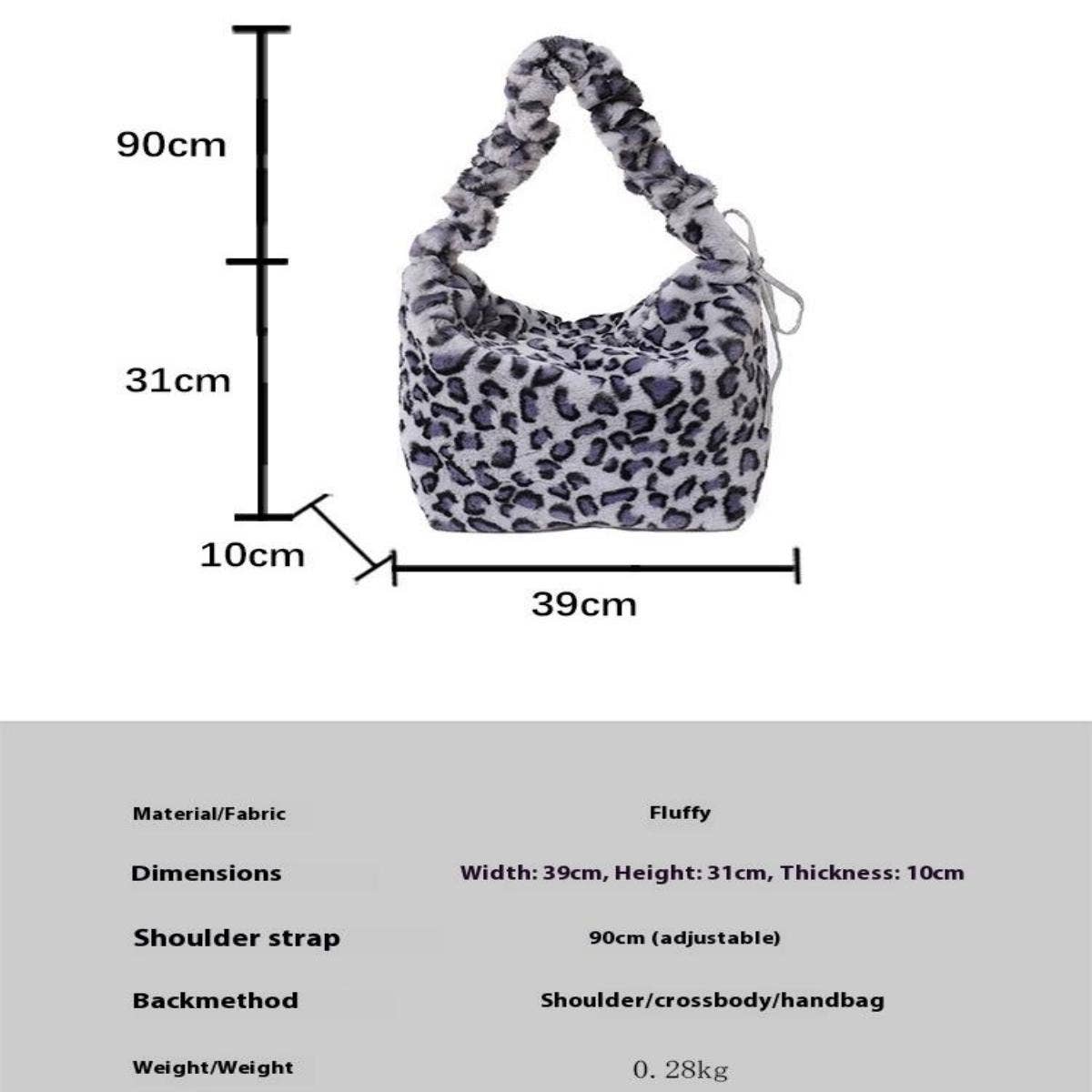 Plush Leopard Handbag Large Crossbody Bag_CUAB00600