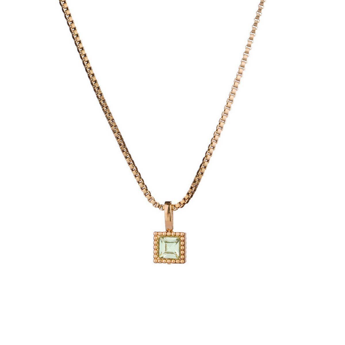 Personalized Steel Monthly Star Stone Necklace_CWMM8844