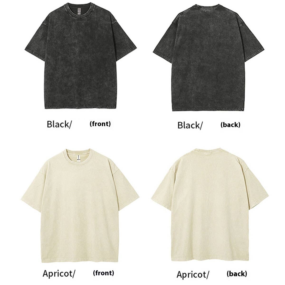 250g Vintage Washed Wax-Dyed Cotton T-Shirt – Custom Logo
