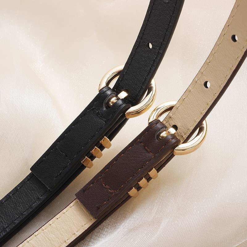 VINTAGE LEATHER SKINNY WOMEN'S BELT