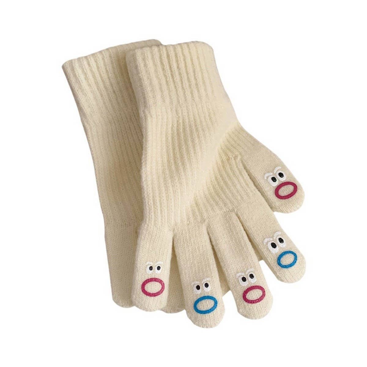 FINGERLESS SOLID COLOR KNITTED WOOL WARM GLOVES_CWAG0173