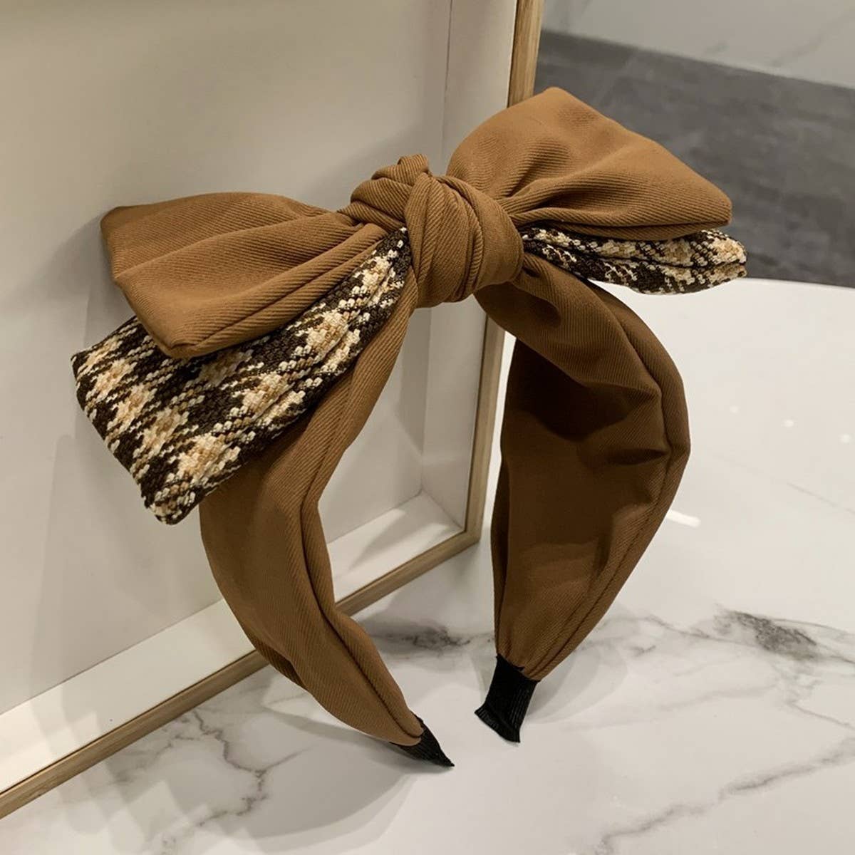 SIMPLE RETRO DOUBLE LAYER BOW HEADBAND_CWAHA2578