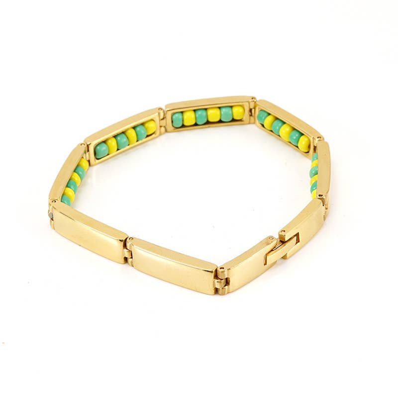 18K TITANIUM STEEL ALL-MATCHING BEAD BRACELET