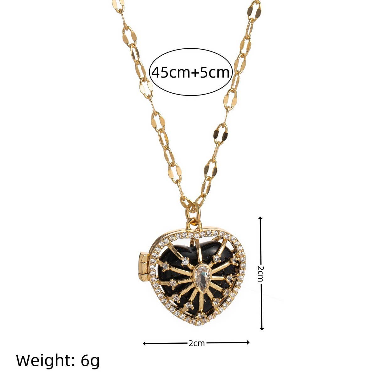Gemstone Heart Locket Necklace ? Sparkling Love