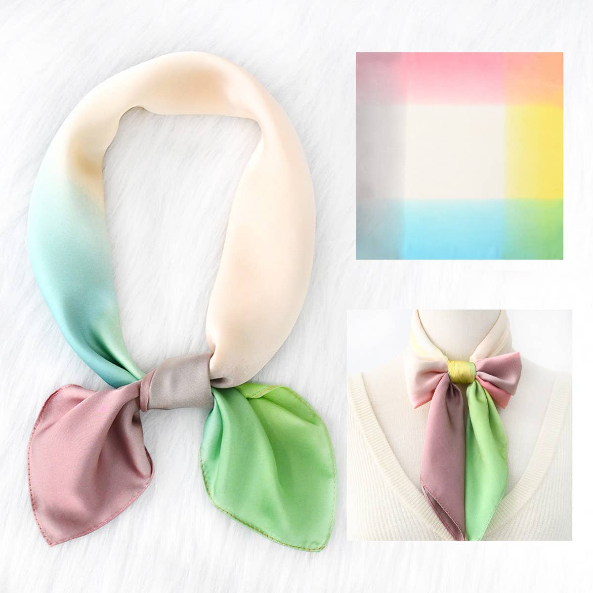 RETRO GRADIENT MULTI-COLOR SILK SCARF_CWASC1152