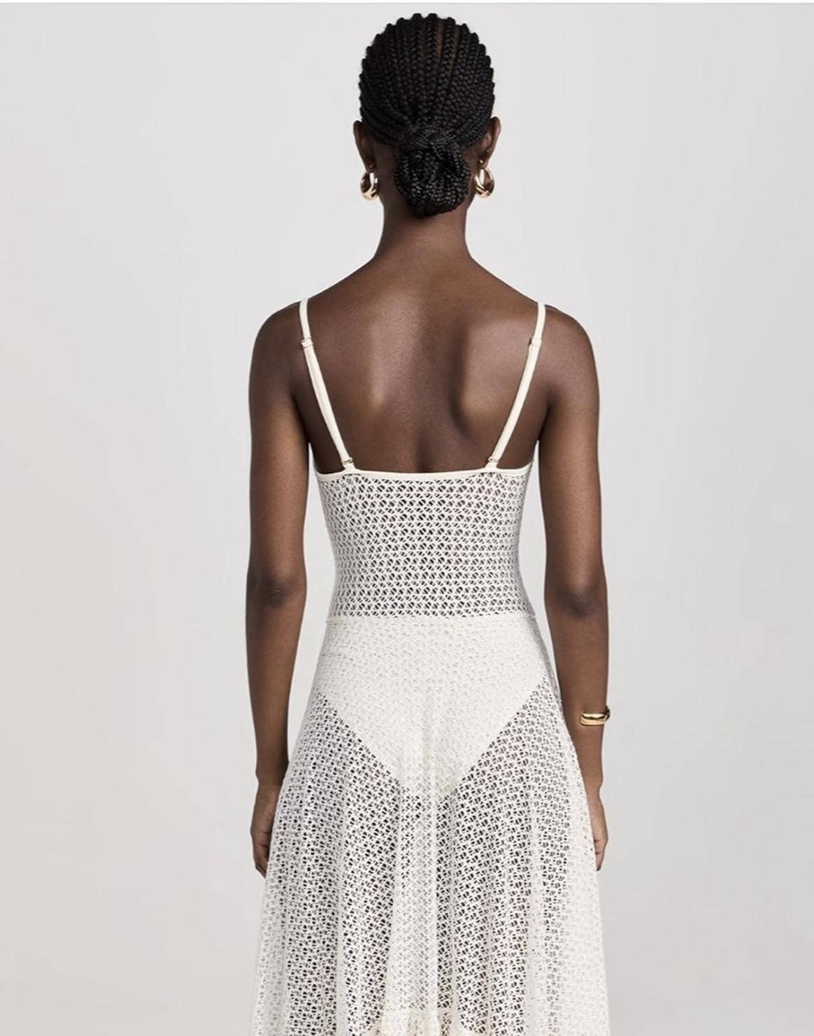 Floral Lace A-Line Sheer Strap Dress