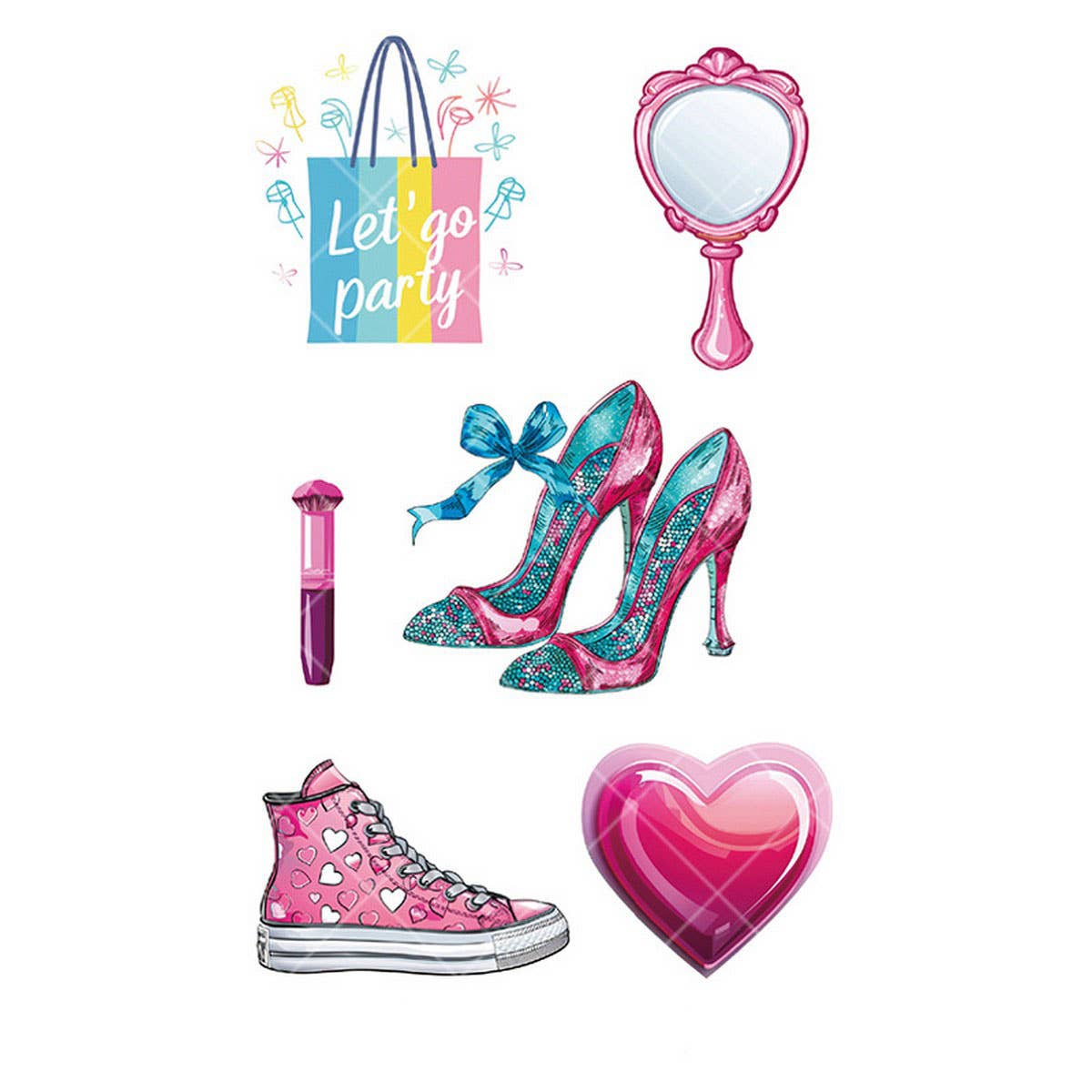 Pink Guitar Girl Tattoos ??Waterproof Kids Party_CWMM8382
