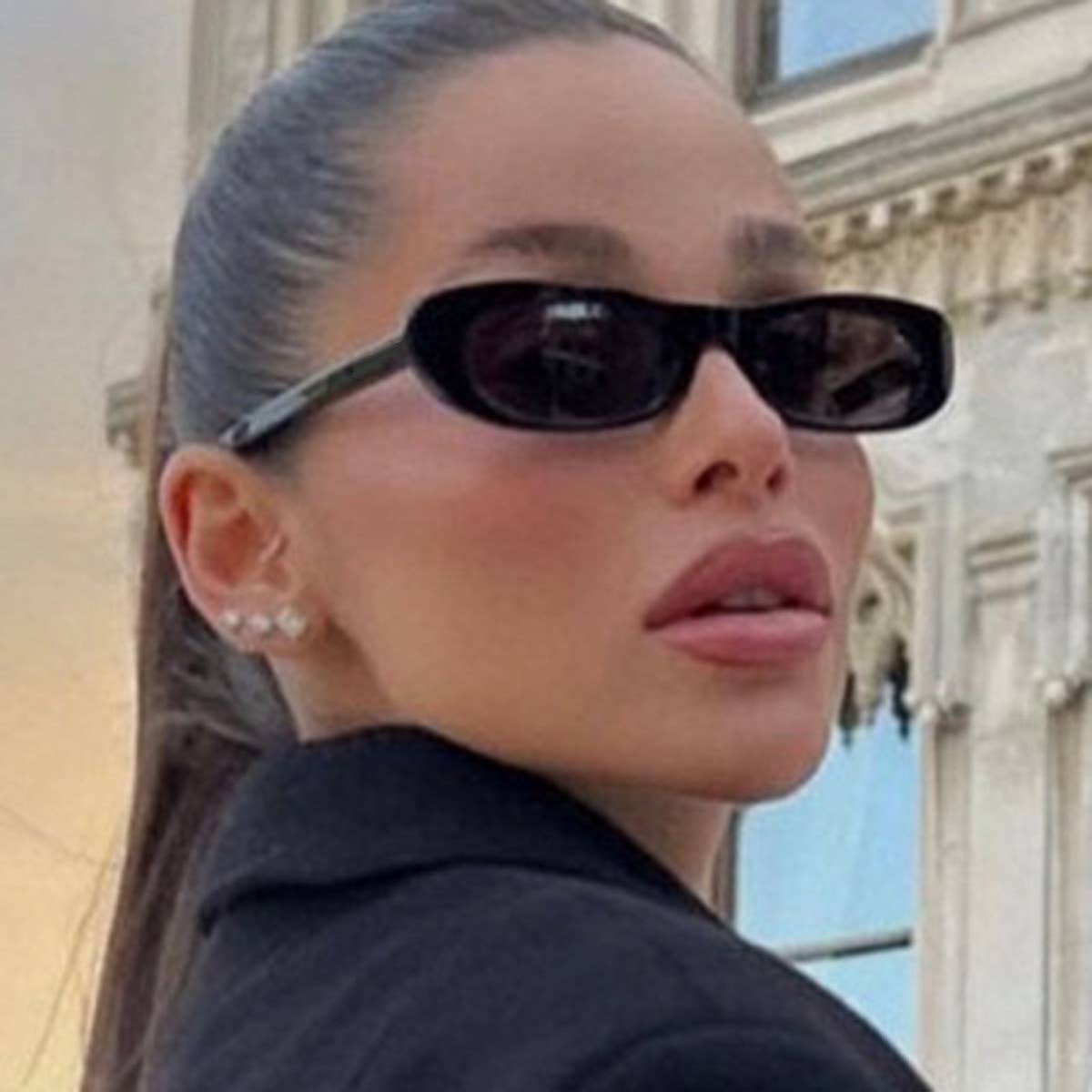 WOMEN NARROW FRAME RETRO OVAL SUNGLASSES