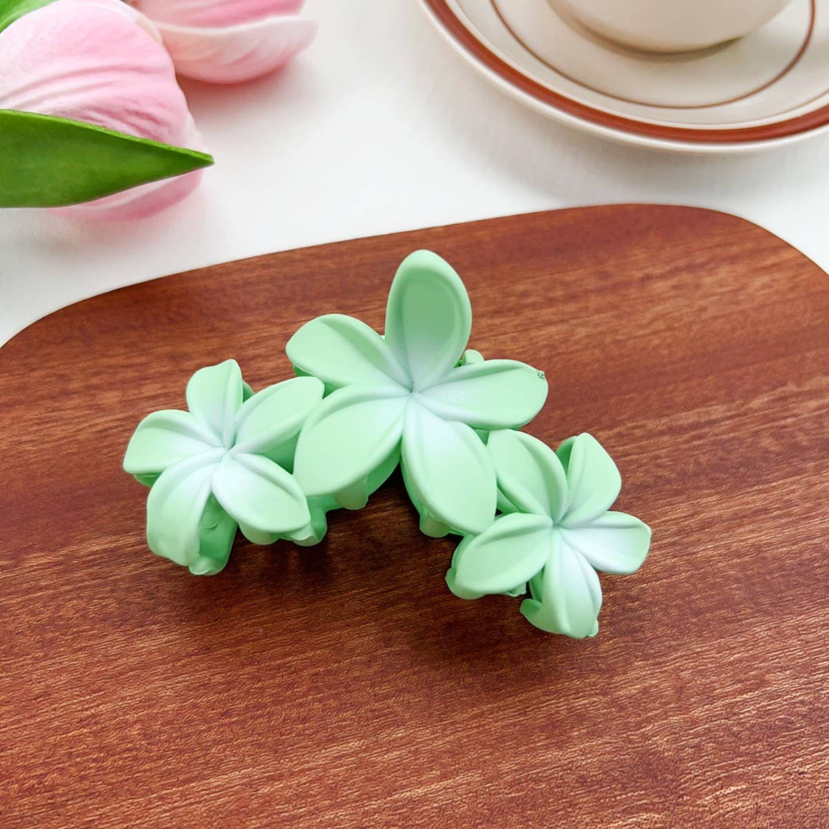 Candy Color Triple Flower Hair Claw Clip_CWAHA1583