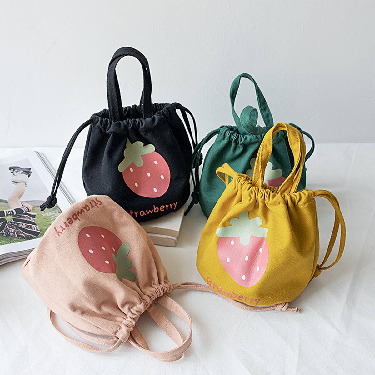 Canvas Lunch Bucket Tote Bag for Students_CWAB5670