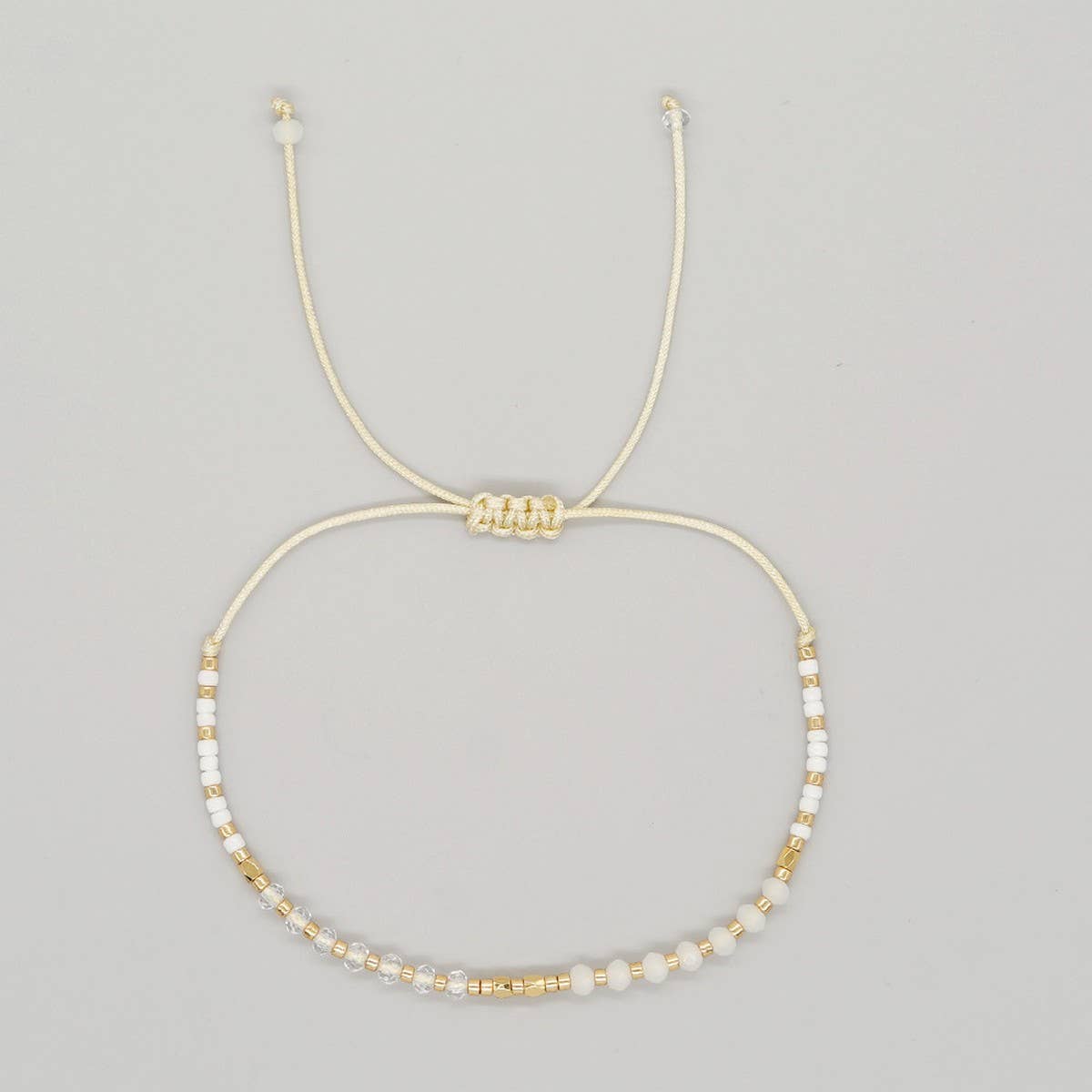 GRADIENT COLOR CRYSTAL FLAT BEAD BRACELET