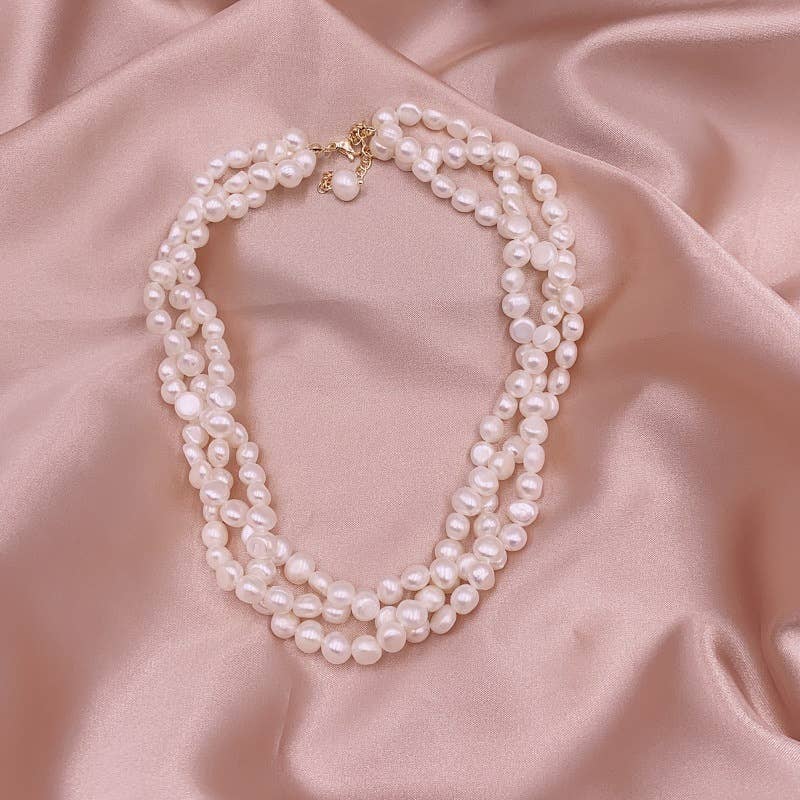French retro freshwater pearl series necklace
