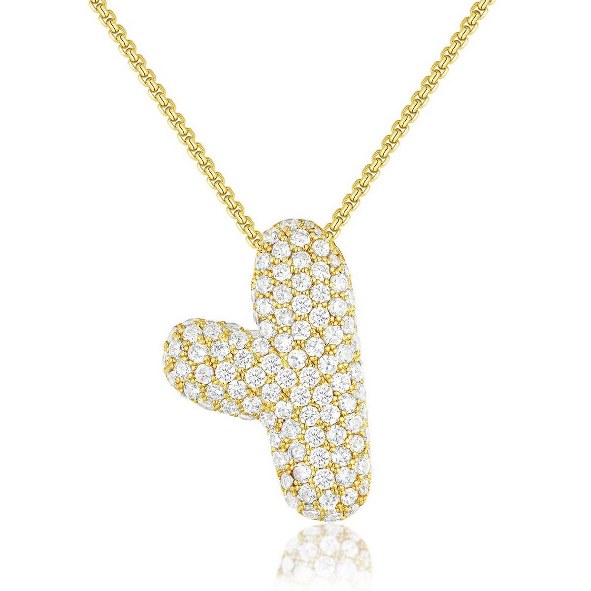 Fashionable Pendant Necklace - Zirconia Letters