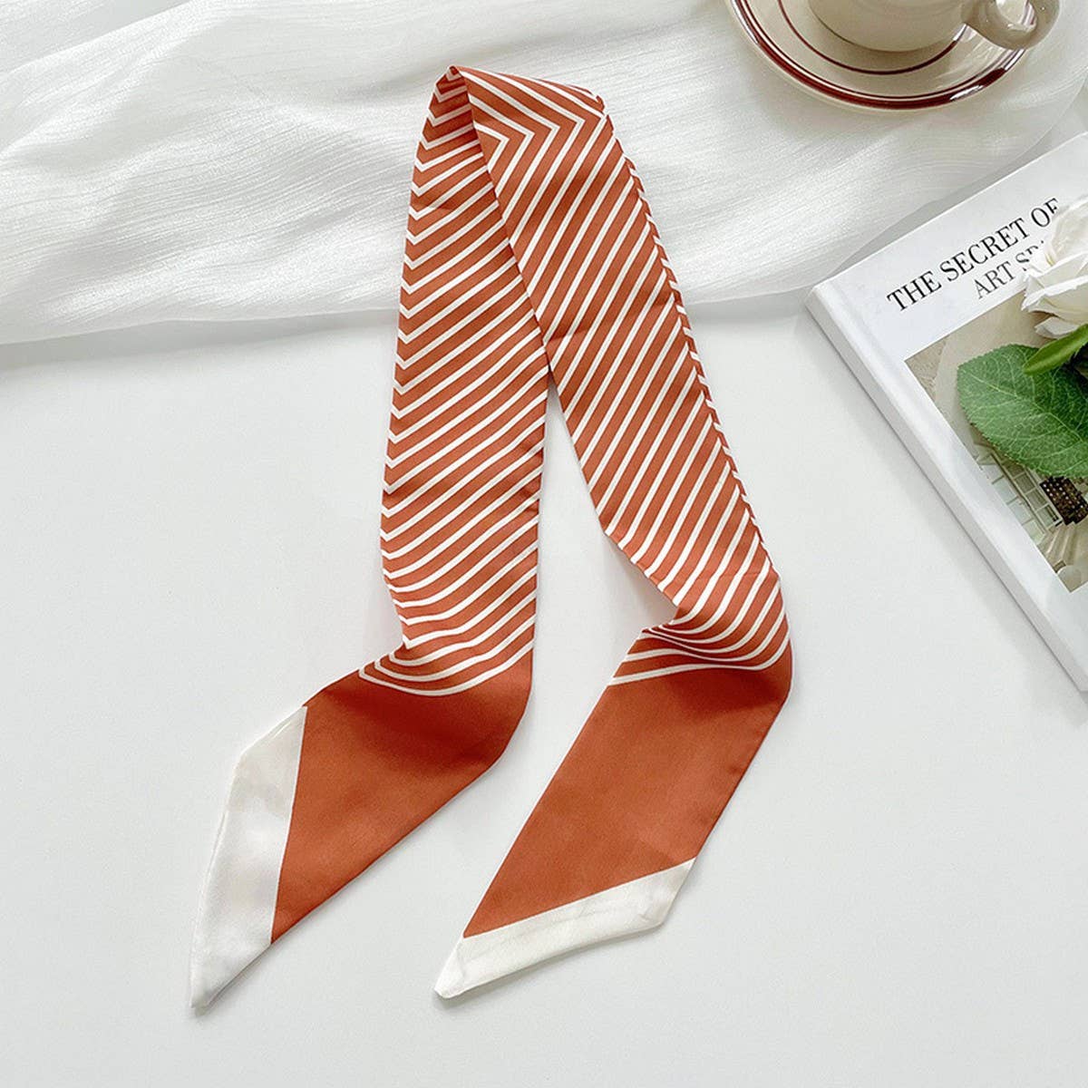 VERSATILE BLACK STRIPED SCARF HEADBAND SCARF