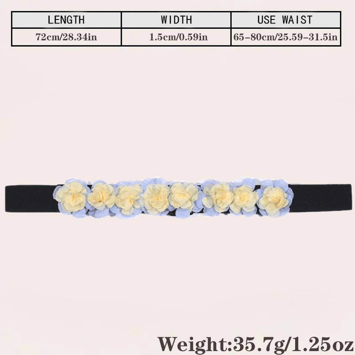 Floral Elastic Waist Belt Stylish Cincher