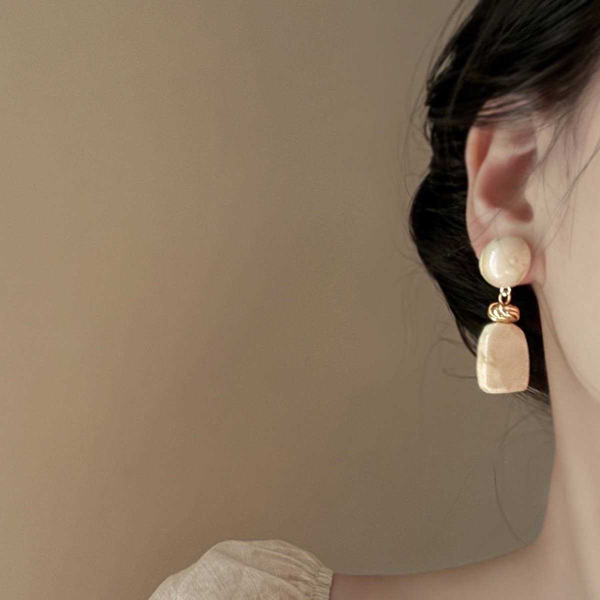PERSONALIZED IRREGULAR ROUND RETRO EARRINGS_CWAJE2464