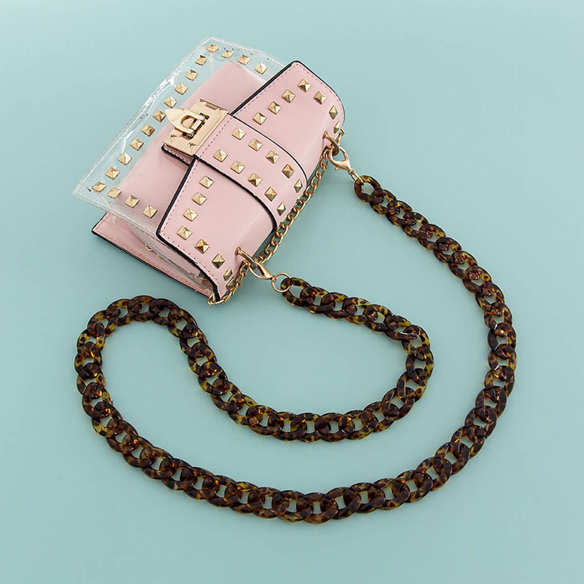 47.24"Acrylic Leopard Print Bag Chain,Phone Strap_CWMM5094