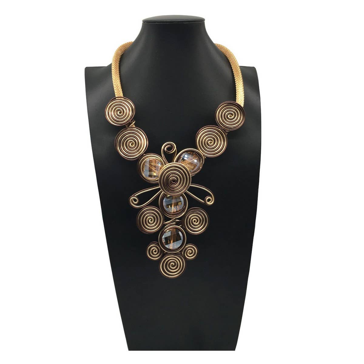 FASHION CRYSTAL ALUMINUM NECKLACE EARRINGS SET_CWMM4965
