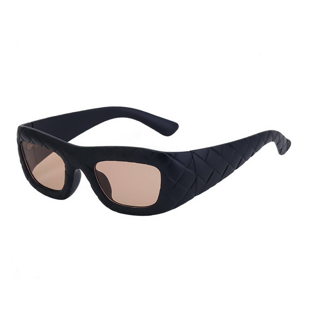 FASHIONABLE FAUX LEATHER LARGE FRAME SUNGLASSES