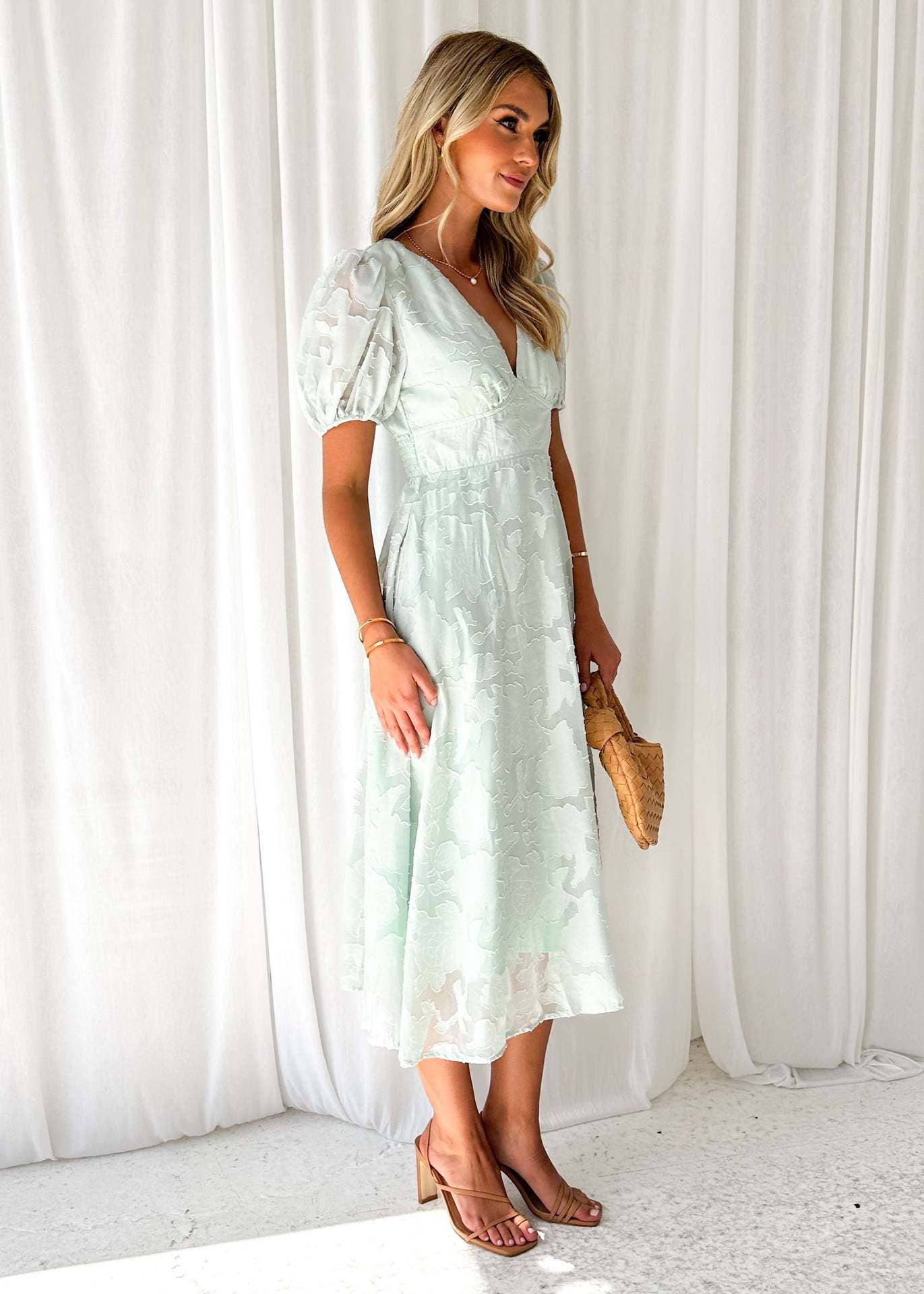 FLORAL LACE HIGH-WAISTED DRESS