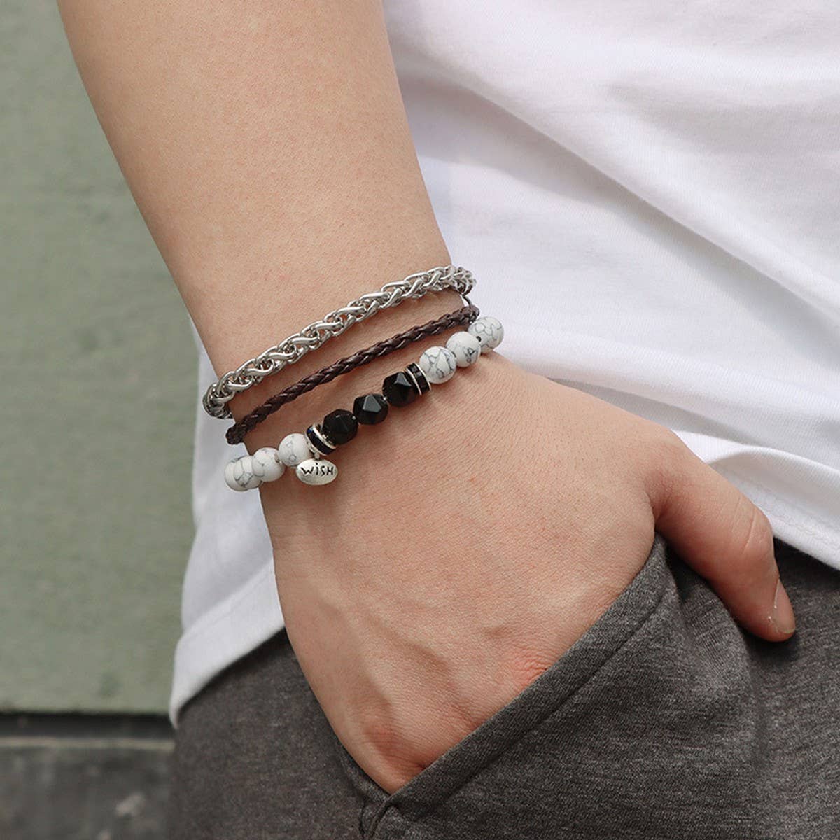 CWAJE4224_NATURAL STONE BEADS ALLOY THREE-PIECE BRACELET