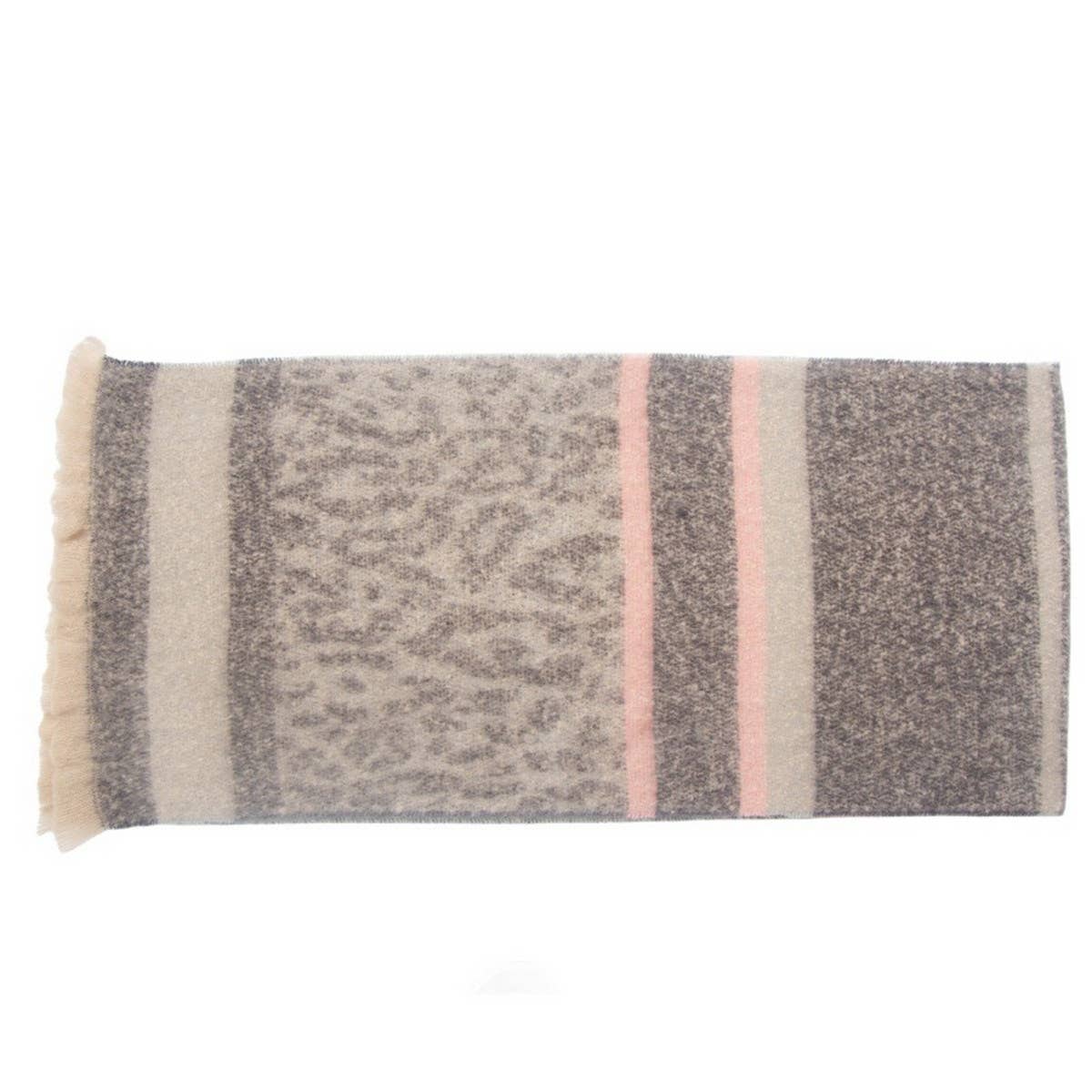 Leopard Jacquard Scarf - Unisex Winter Knit Wrap