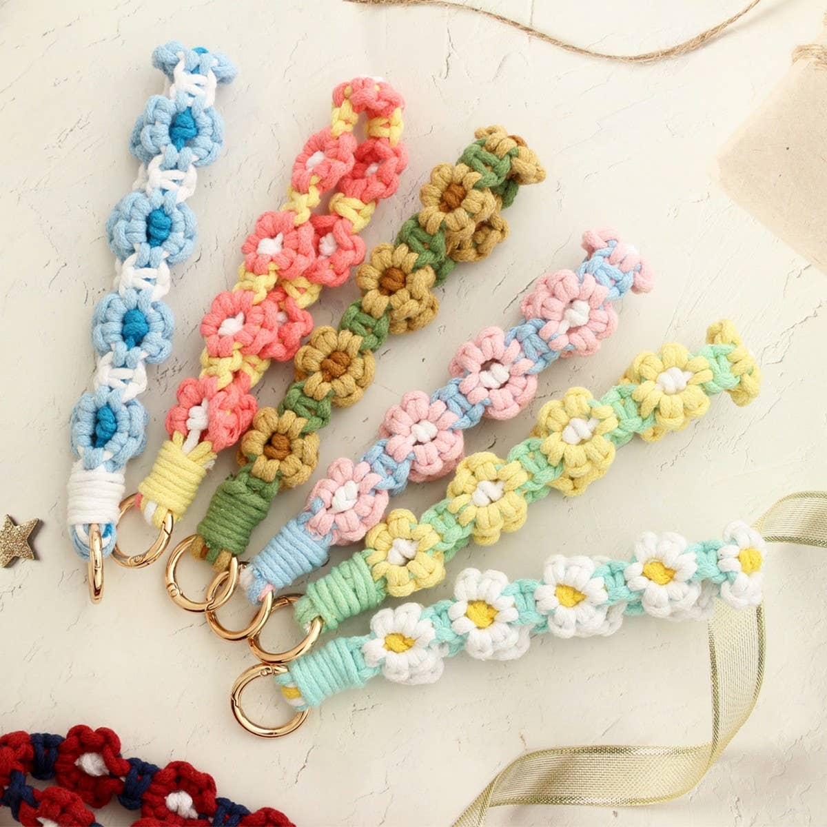 HANDWOVEN KEYCHAIN WRIST STRAP PENDANT