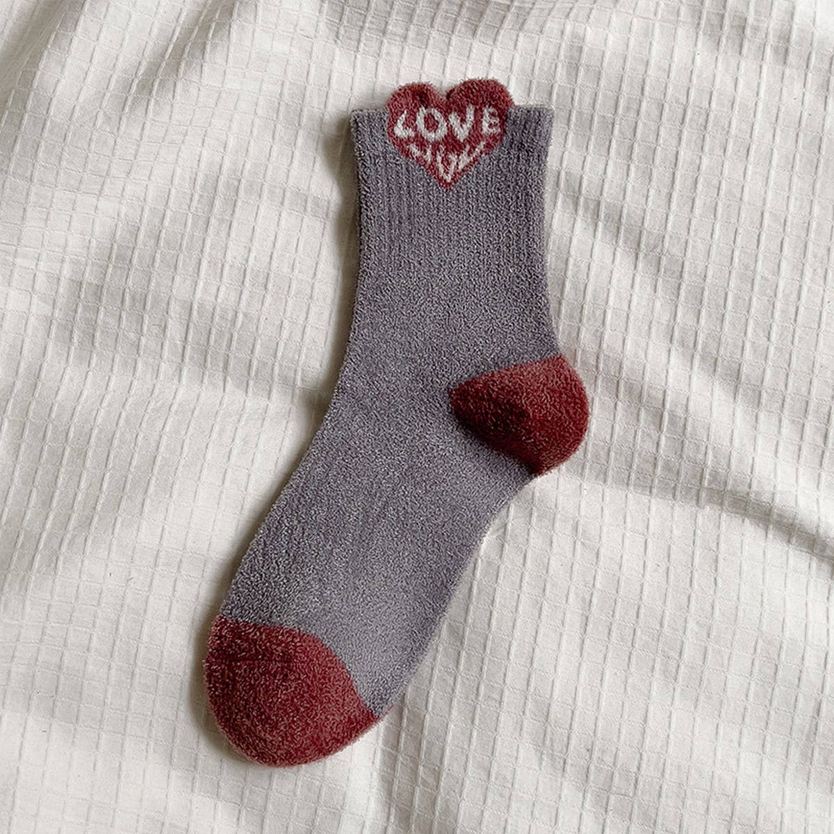 HOME WARM FAUX MINK PLUSH MIDDLE SOCKS